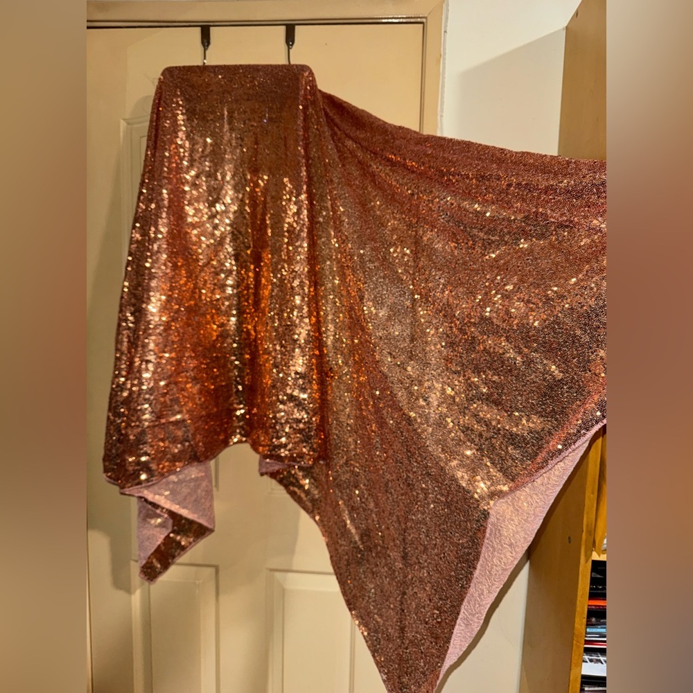 large peach pink sequin cloth, great for designers inner cloth, lining brand new